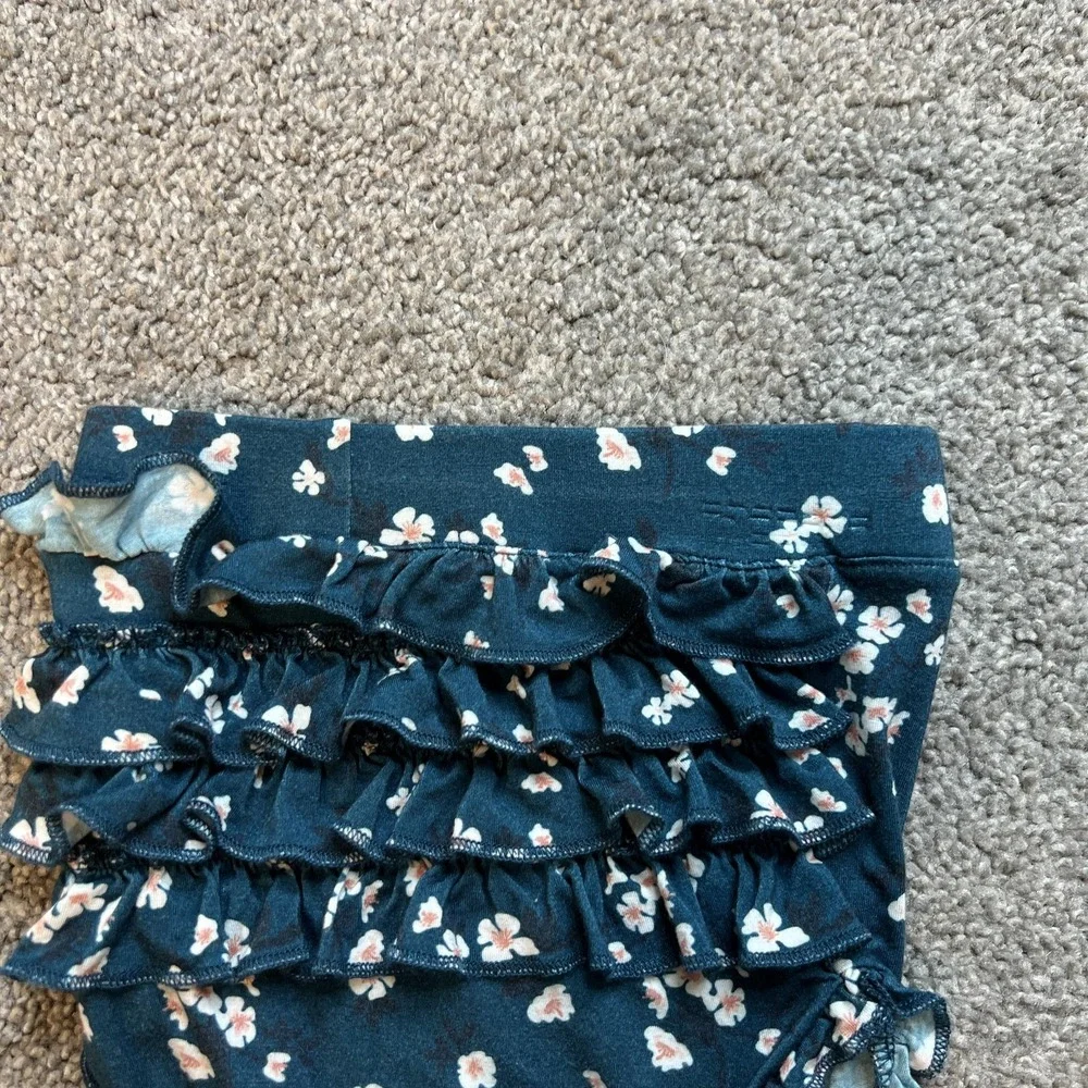 posh‎ peanut Baby Girl 18-24m blue bamboo Floral Ruffle Bloomers Diaper Cover